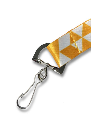 Close up detail of the clip on the Mo' Bettahs lanyard.