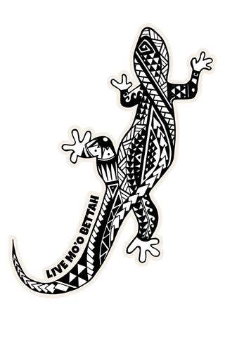 Gecko Sticker with tribal designs on body.