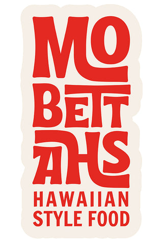 The red letters of Mo' Bettahs stacked on top of each other.